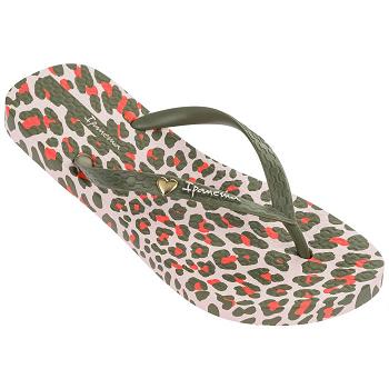 Ipanema Animal Print Flip Flops Dam Khaki Sverige BI4862593